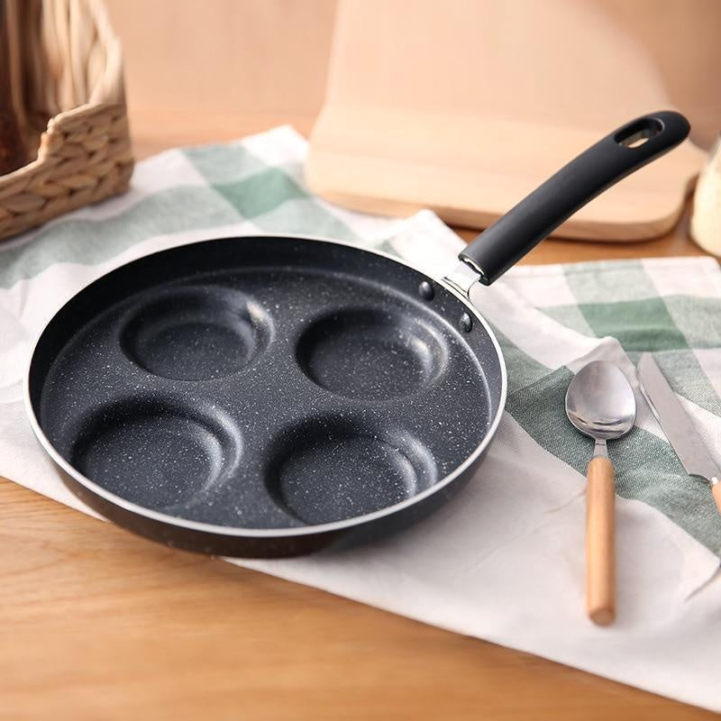 Versatile 4-Compartment Frying Pan for Healthy Meals