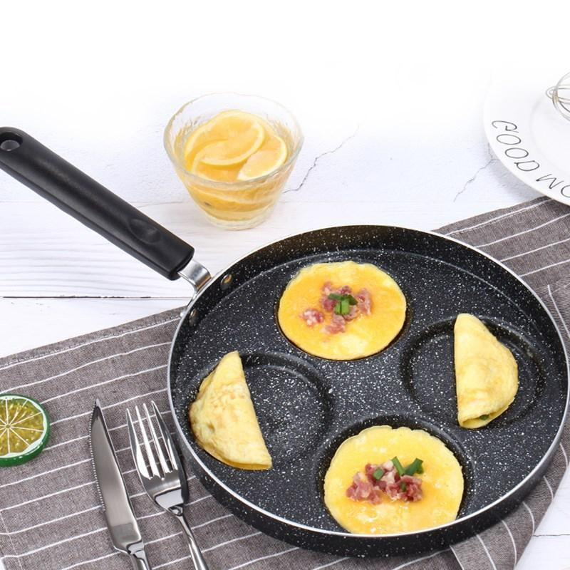 Versatile 4-Compartment Frying Pan for Healthy Meals