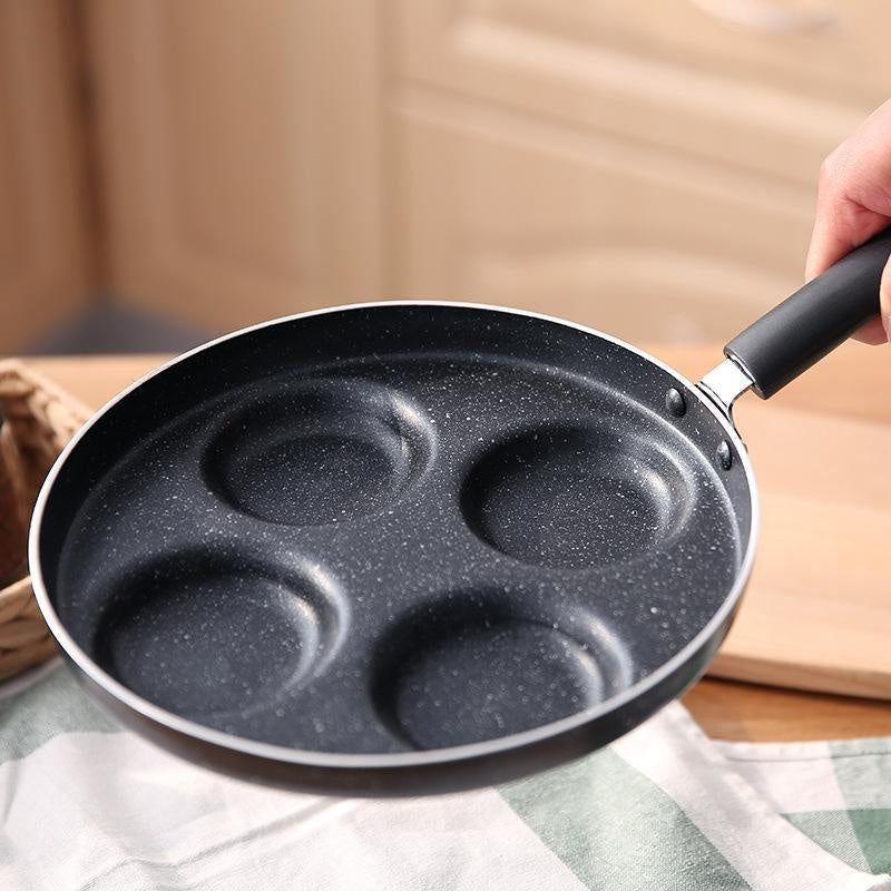 Versatile 4-Compartment Frying Pan for Healthy Meals