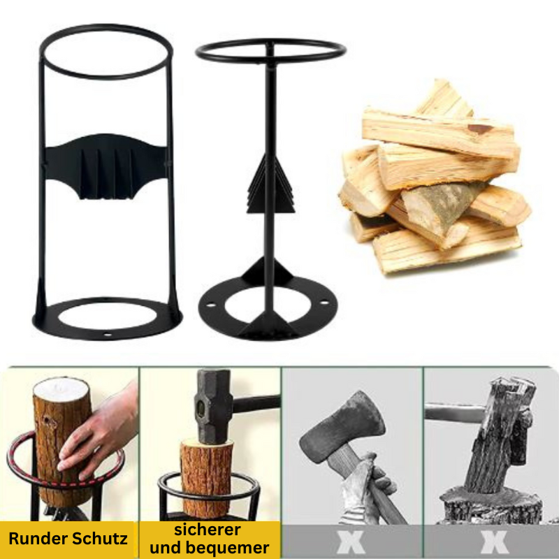 HolzMeister Pro Holzspalter | Tragbarer und effizienter Gusseisen-Holzspalter