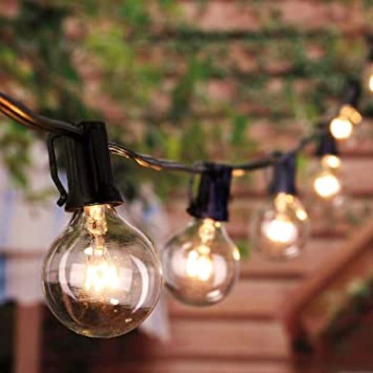 25-foot string lights with bulbs for indoor and outdoor use