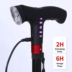 Secure walking aid with fall alarm and individually adjustable height