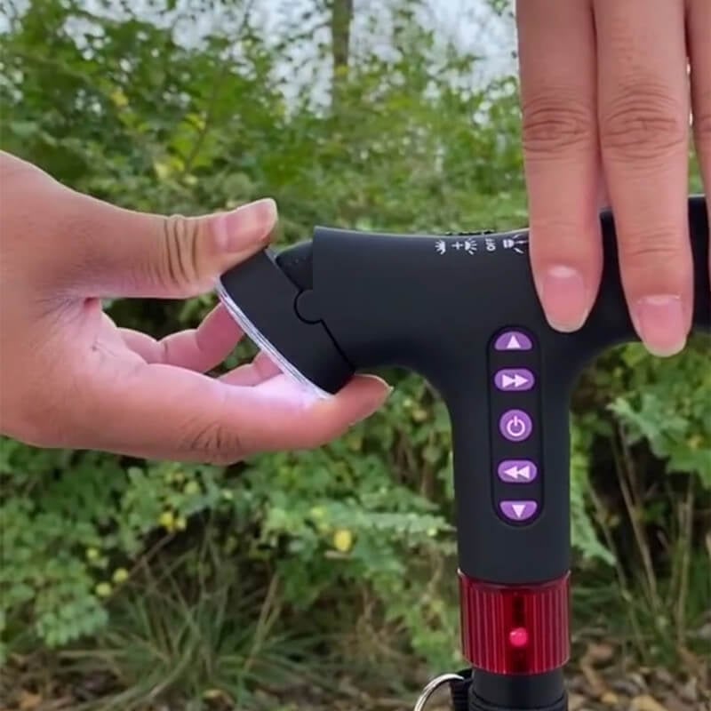 Secure walking aid with fall alarm and individually adjustable height
