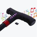 Secure walking aid with fall alarm and individually adjustable height