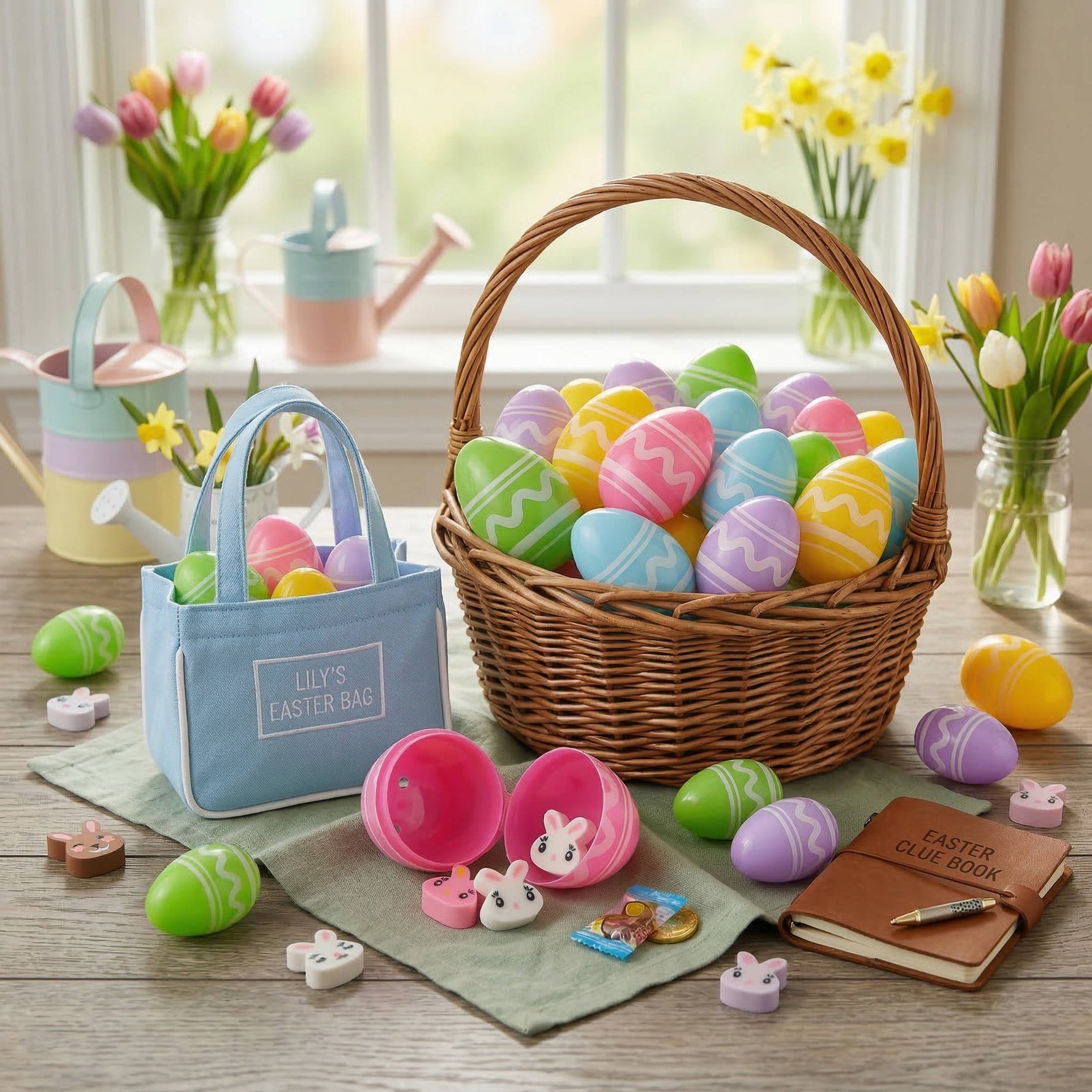 Colourful Easter Eggs with Erasers – Set of 48 for Kids