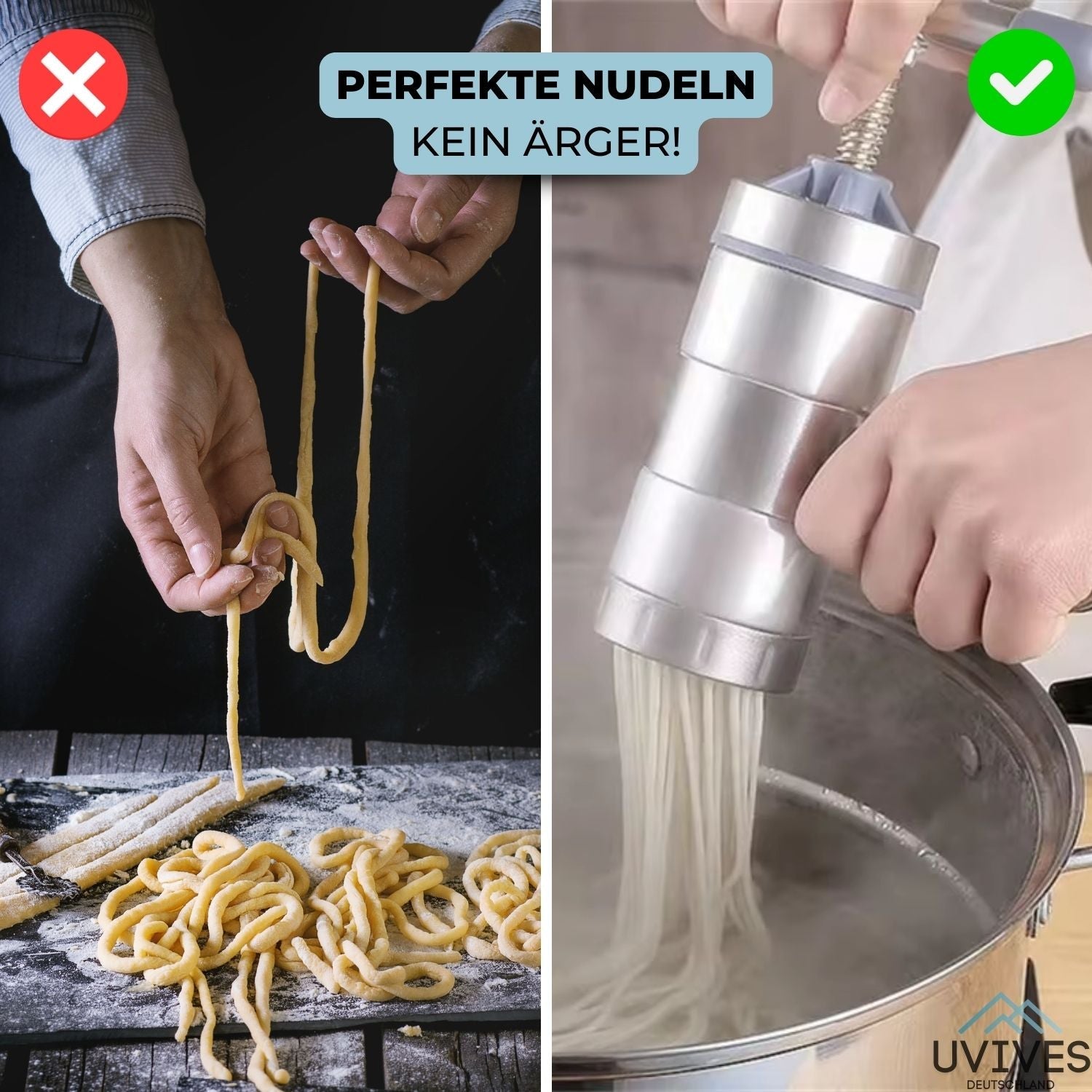 Nudelzauber - Manuelle Nudelmaschine für frische Pasta