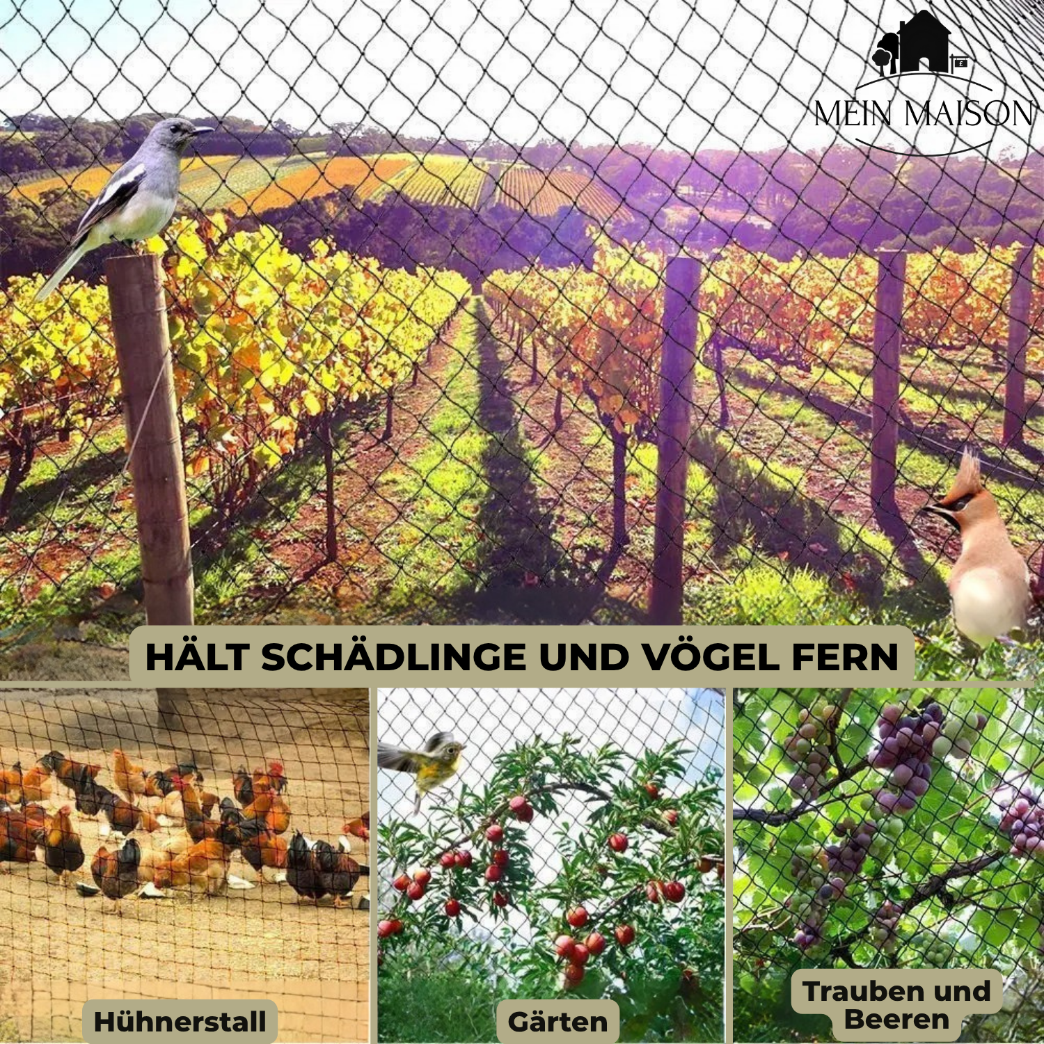 Schutznetz für den Garten | Individuell Anpassbar & UV-Sicher