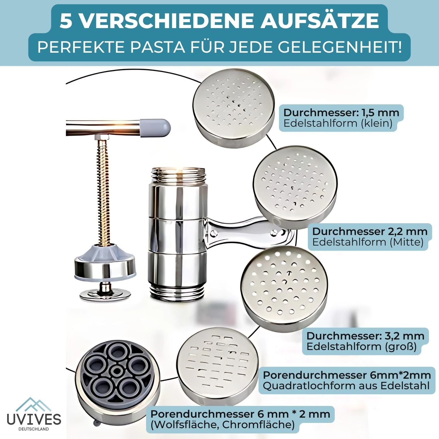 Nudelzauber - Manuelle Nudelmaschine für frische Pasta
