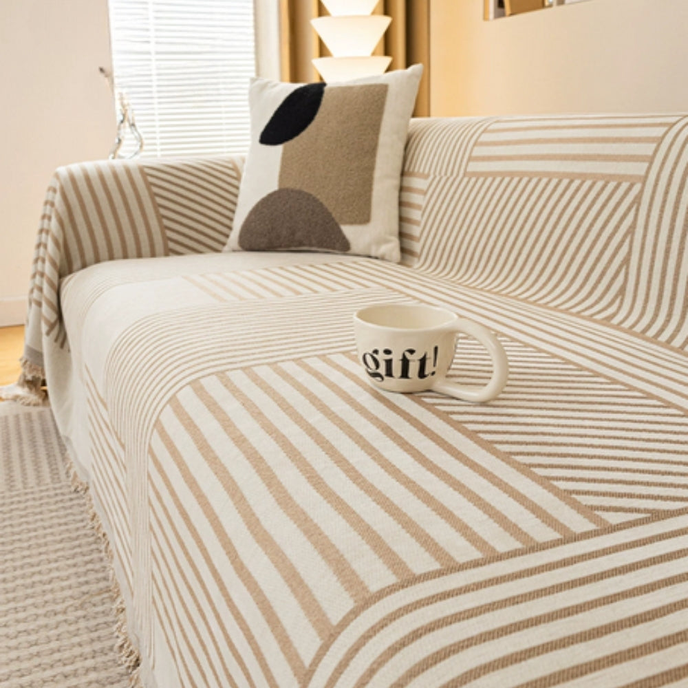 Elegante Chenille Sofabezug mit Quasten für jeden Raum