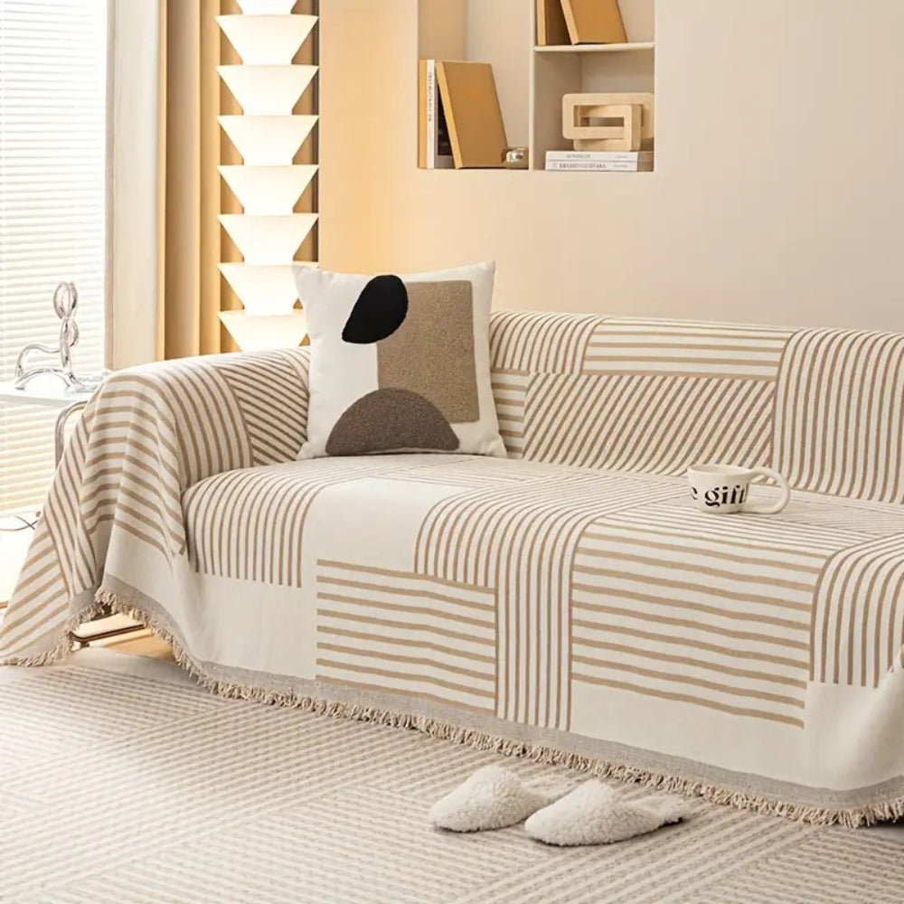 Elegante Chenille Sofabezug mit Quasten für jeden Raum