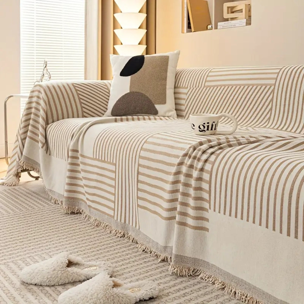 Elegante Chenille Sofabezug mit Quasten für jeden Raum