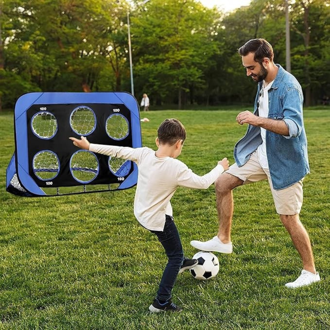 Fußballtor für Kinder – Faltbar & Tragbar | 4-in-1 Trainingssystem