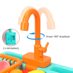 Bildungs-Küchenwaschspielset mit funktionierendem Wasserhahn – Für Kinder ab 3 Jahren