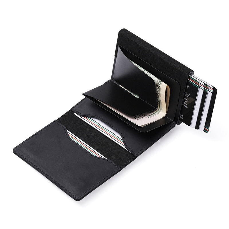 Elegant card holder with integrated AirTag compartment