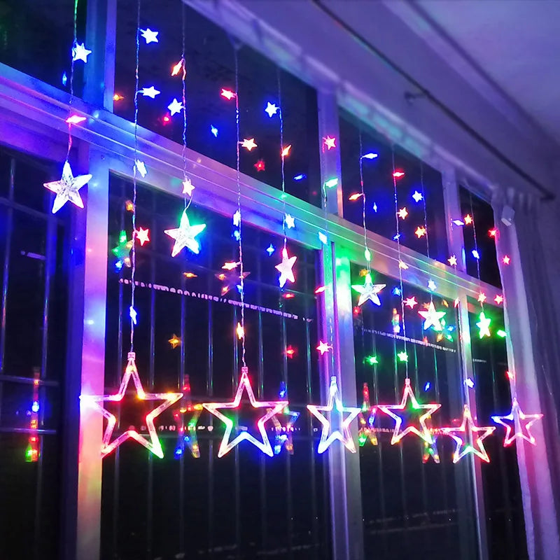 Sparkling Star Curtain Lights for Indoor and Outdoor Use – Energy-Saving Decoration