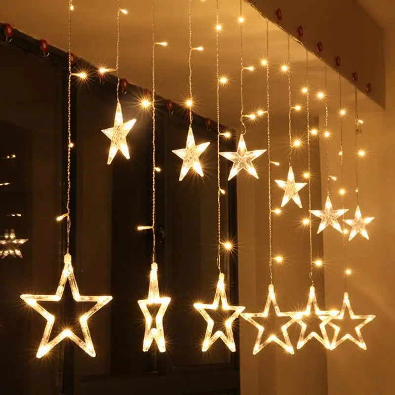 Sparkling Star Curtain Lights for Indoor and Outdoor Use – Energy-Saving Decoration