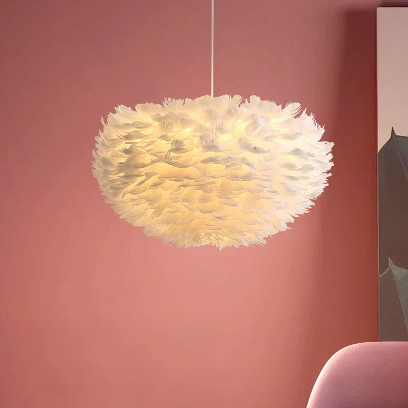 Realistic Feather Ceiling Light - Cloud-like Style