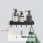 Black aluminum corner shelf without drilling - Voltyx