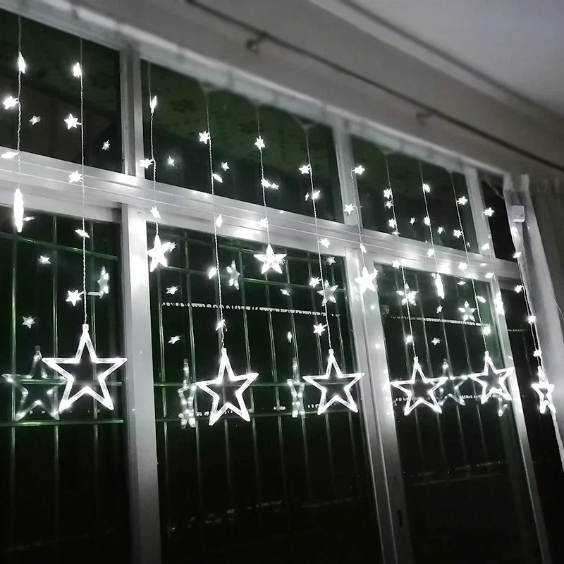 Sparkling Star Curtain Lights for Indoor and Outdoor Use – Energy-Saving Decoration