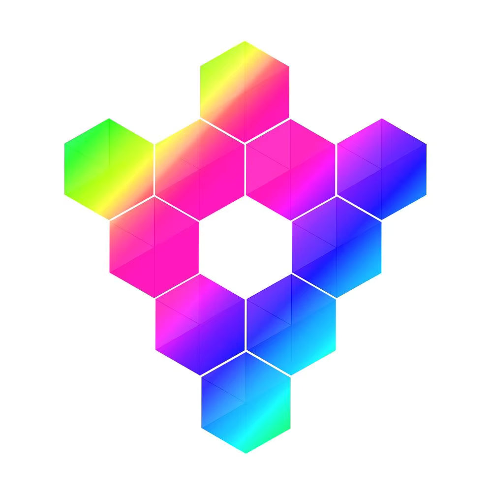 Flexibles Hexagon-Wandlichtset mit Smartsteuerung – 16 Millionen Farben