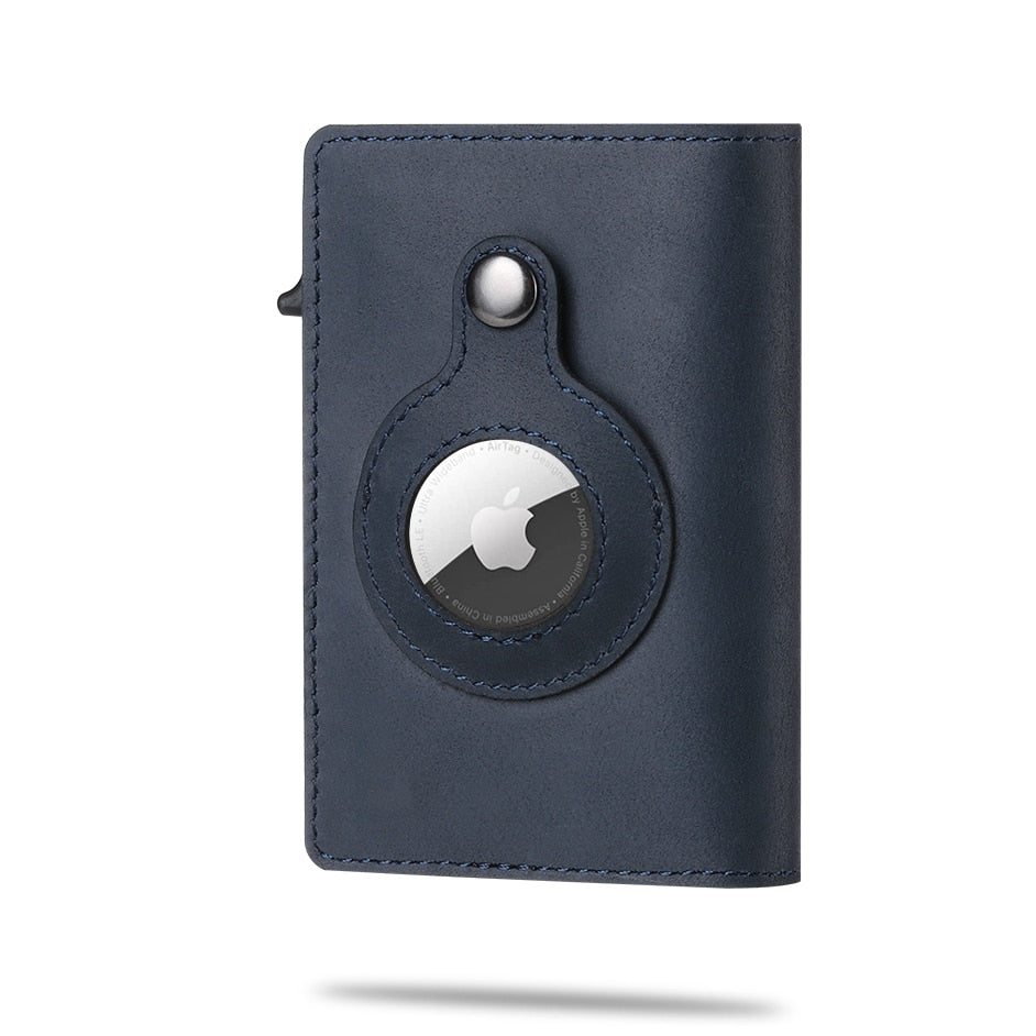 Elegant card holder with integrated AirTag compartment