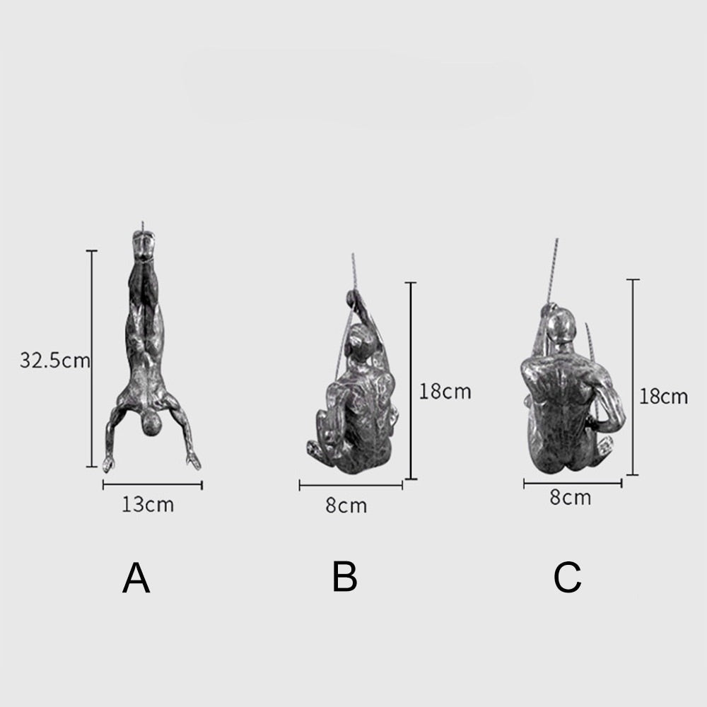 Climbing Figures Wall Decoration – Inspiring Wall Art Made of Resin and Iron