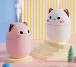 Cat-shaped Mini Humidifier with Color-Changing Night Light