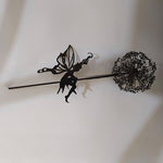 Tanzende Elfe und Löwenzahn - Garten Skulptur für Außenbereiche