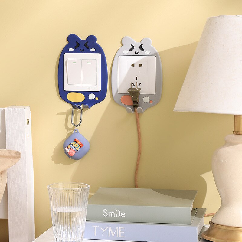3D Luminous Cartoon Hook Sticker for Power Outlet