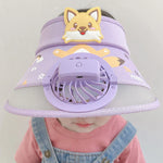 Kids' Sun Hat with Fan – Adjustable Frog-Design Summer Hat
