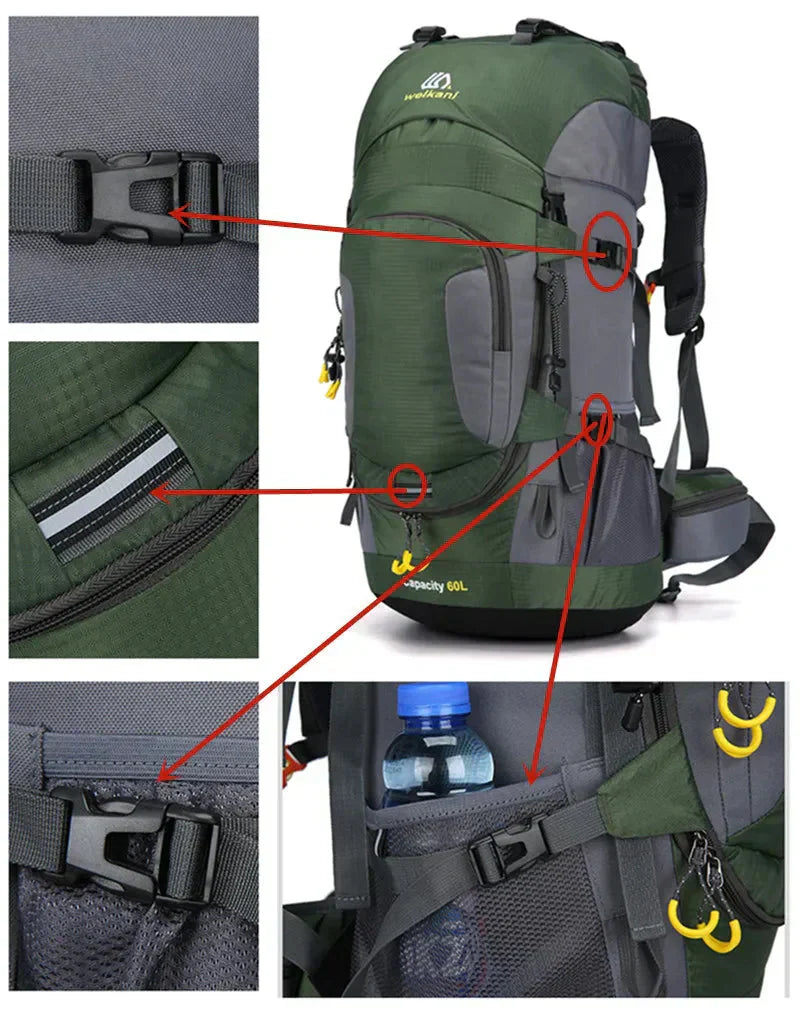 60L Outdoor-Rucksack - Wasserdicht und Praktisch