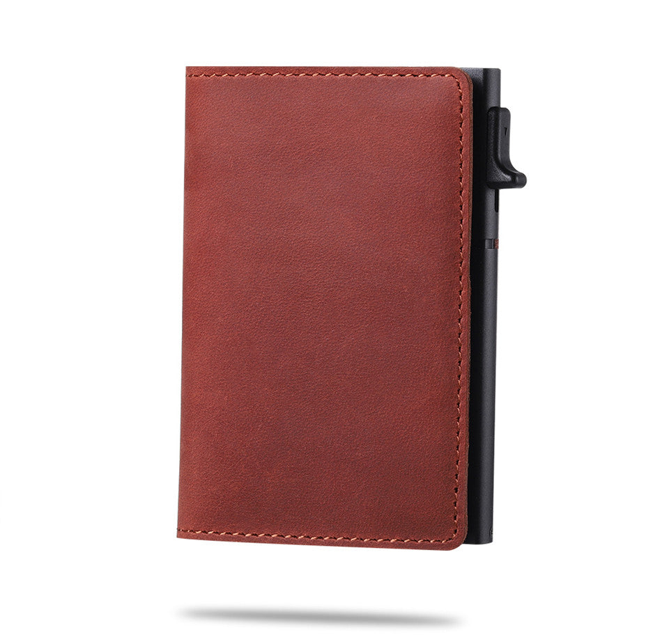 Elegant card holder with integrated AirTag compartment