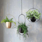 Hanging Metal Planter with Chain – Oval or Round Frame