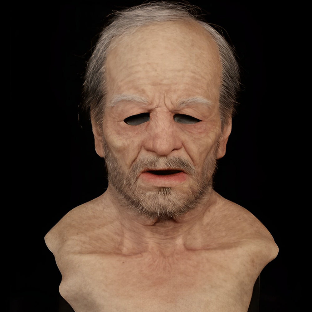 Überzeugende Seniorenmaske – Latexmaske für Halloween und Cosplay mit beweglichem Mund