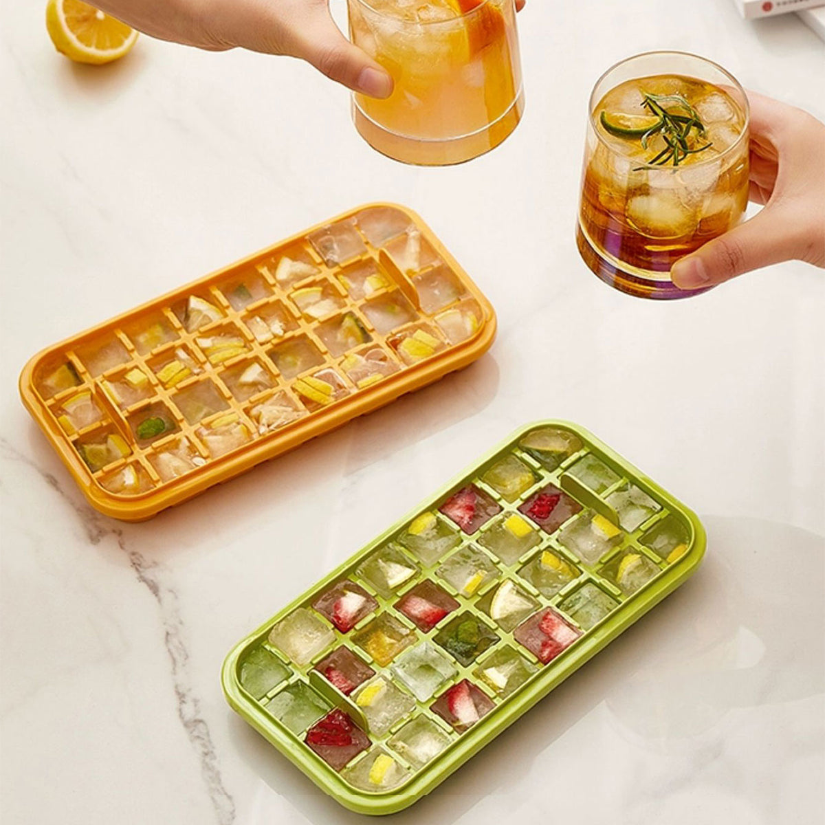 Practical silicone ice cube tray with 32 compartments