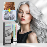 Permanent hair dye in cool silver-grey and ash-grey