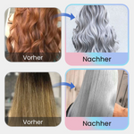 Permanent hair dye in cool silver-grey and ash-grey