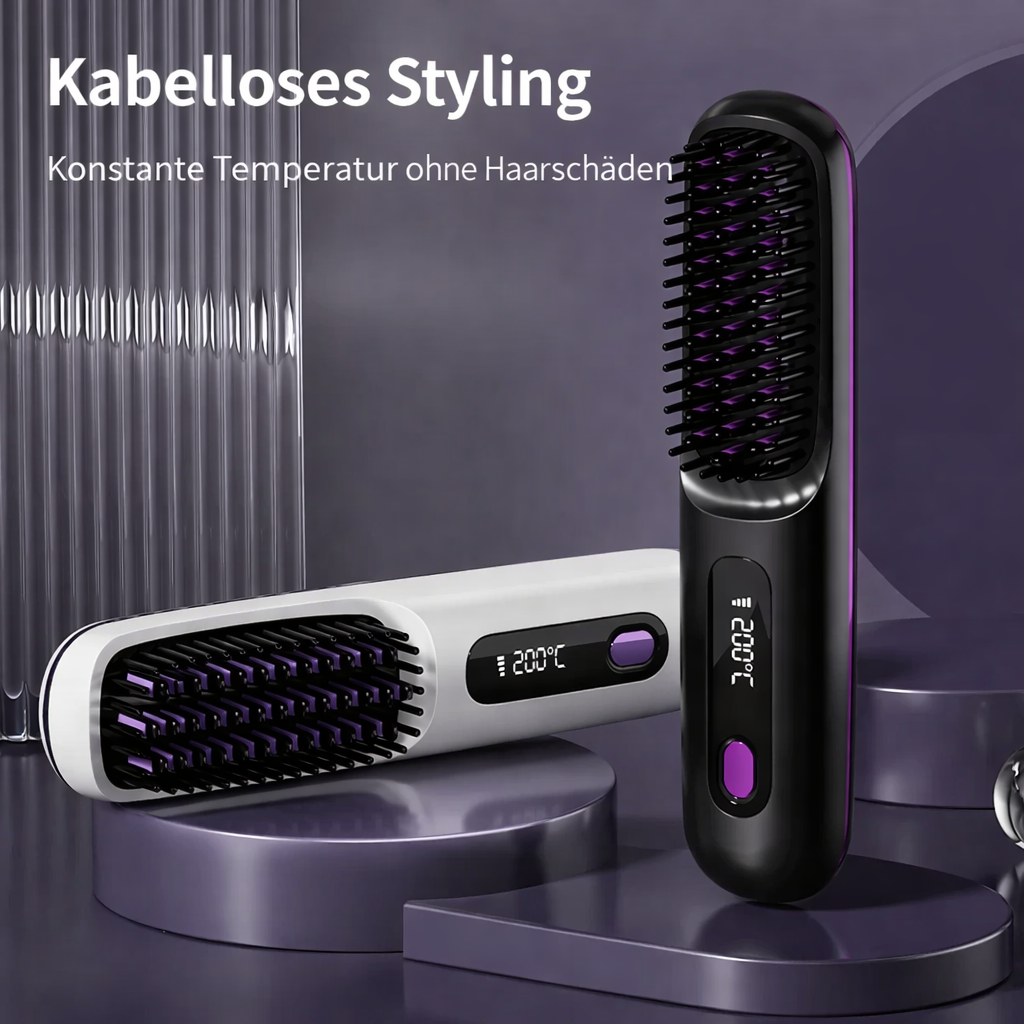 Portable Hair Straightener | Ceramic Hair Straightener with LCD Display | Battery-powered