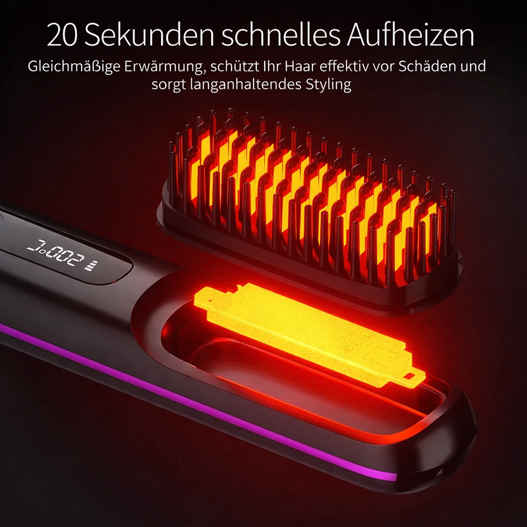 Portable Hair Straightener | Ceramic Hair Straightener with LCD Display | Battery-powered