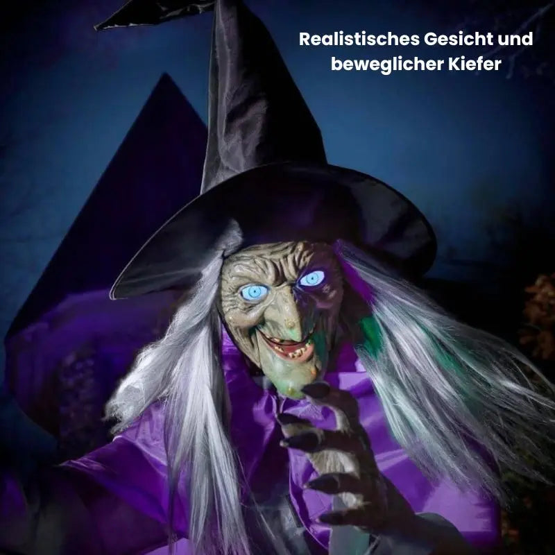 Spooky Witch in Action - Animating Halloween Decoration with Light and Sound