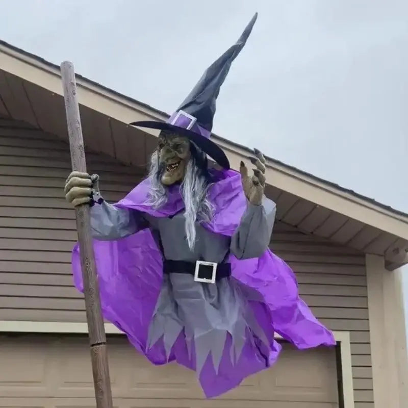 Spooky Witch in Action - Animating Halloween Decoration with Light and Sound