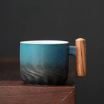Elegante Keramiktasse mit Holzgriff – 80ml Espresso-Becher