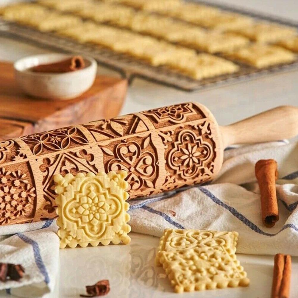 Eleganter Ausrollstab aus Buchenholz für festliches Backen