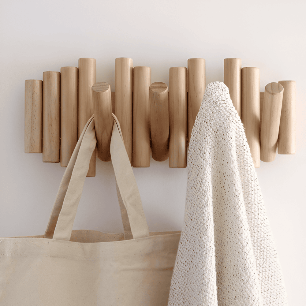 Elegant Wooden Coat Rack – Practical Storage Solution for Hallways