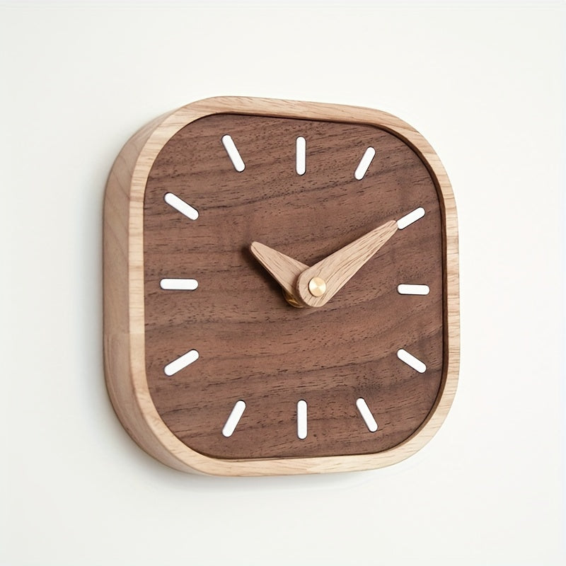 Elegante Tischuhr aus Holz mit lautlosem Quarzwerk
