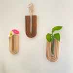Elegant Wooden Plant Mount with Removable Vase for Walls