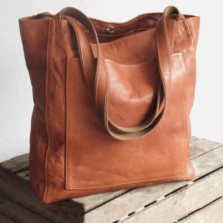 Elegante Schultertasche | Geräumige Handtasche aus Premium-Lederoptik