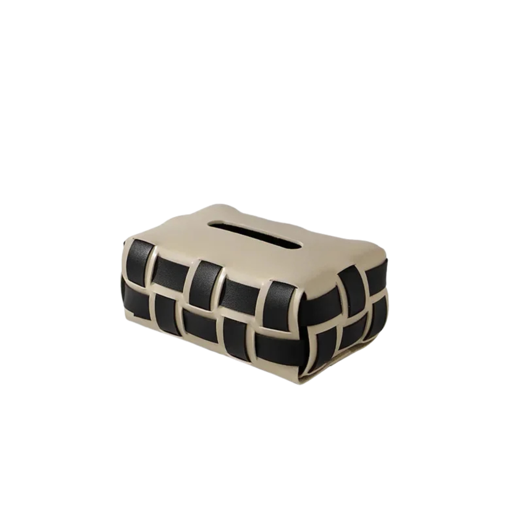 Elegant Faux Leather Tissue Box Cover – Minimalist Design with Snap Fastener