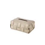 Elegant Faux Leather Tissue Box Cover – Minimalist Design with Snap Fastener