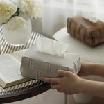 Elegant Faux Leather Tissue Box Cover – Minimalist Design with Snap Fastener